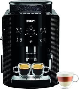 Krups Automatic Espresso Machine YY8125FD Mașină de măcinat cafea boabe cu presiune manuală (15 bar, duză de abur) negru