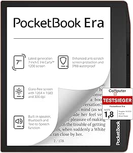 PocketBook e-Book Reader Era (64 GB memorie, 17,8 cm (7 inch) E-Ink Carta 1200 touchscreen, SMARTlight backlight, Wi-Fi, Bluetooth) Sunset Copper