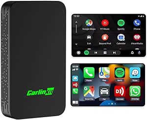 Carlinkit 5.0 2air CarPlay Wireless și Android Auto Wireless Adapter, pentru mașini cu funcție CarPlay și Android Auto (an de fabricație: 2017 până în 2024) Suportă asistent vocal, navigație, muzică