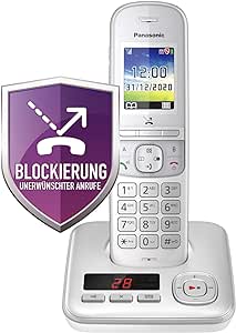 Panasonic KX-TGH720GG Telefon fără fir cu robot telefonic (telefon DECT, radiații reduse, afișaj color, blocarea apelurilor, mâini libere) perlat-argintiu