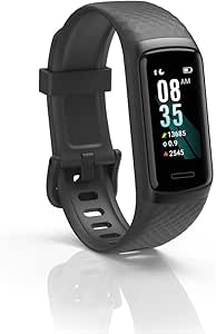 Hama Fitness Tracker 3910, IP68 rezistent la apă (ceas sport cu afișaj LCD full-touch de 1,05", ceas de fitness cu pedometru, monitor al ritmului cardiac, analiza somnului, contor de calorii brățară de fitness, baterie reîncărcabilă 6 zile) negru