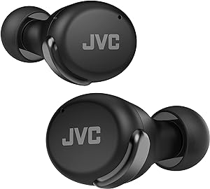 JVC HA-Z330T-B - Căști wireless compacte, anulare activă a zgomotului, design ușor și elegant, BT 5.2, rezistente la apă (IPX4), 21 de ore de redare, mod de latență redusă pentru jocuri, (negru)