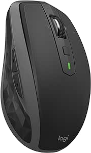 Mouse fără fir Logitech MX Anywhere 2S Bluetooth Edition, multi-suprafață, derulare foarte rapidă, reîncărcabil, mobil, se conectează la până la 3 computere Mac/PC - Graphite