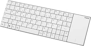 Rapoo E2710 tastatură multimedia fără fir tastatură fără fir design plat din oțel inoxidabil autonomie 6 luni DE-Layout QWERTZ PC & Mac - alb, compact