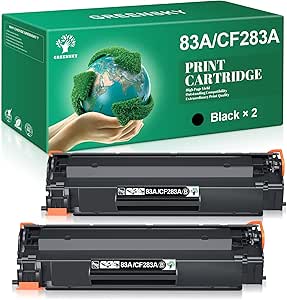 GREENSKY CF283A Toner compatibil pentru HP CF283A 83A Toner pentru HP Laserjet Pro M201dw M201n pentru HP Laserjet Pro MFP M125nw M125a M125rnw MFP M225dw M225dn M127fw M127fs M127fn M127fp (negru, 2-pachet)