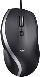 Mouse cu fir Logitech M500s cu defilare și înclinare hiperrapidă avansată, butoane personalizabile, urmărire de înaltă precizie cu comutator DPI, USB Plug & Play - Gri