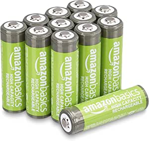 Amazon Basics Baterii reîncărcabile AA de mare capacitate, 2400 mAh, preîncărcate, 12 bucăți.