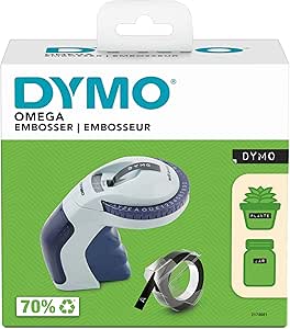 DYMO Omega embosser | dispozitiv mic de etichetare cu sistem twist-and-click și design ergonomic | pentru proiecte de casă, artizanat și hobby (£/€, Ä, Ö și Ü)