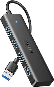 UGREEN 4-port USB 3.0 hub USB splitter 5Gbps USB multi-plug USB splitter pentru MacBook, iMac, Surface, Dell, Thinkpad, stick USB, mobile HDD, desktop PC și altele (15cm)