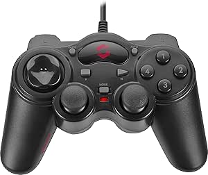 Speedlink THUNDERSTRIKE gamepad - controler pentru jocuri PC cu conexiune USB, cablu de 1,7 metri lungime, negru