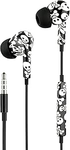 Music Sound | Căști cu cablu Fantasy Intra-auriculaires | Căști in-ear cu fir și microfon - Mufă jack de 3,5 mm - Cablu lung de 1,2 m, fără încurcături - Design cranian