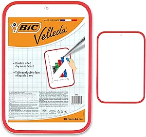 BIC 812105 Tablă albă cu ștergere uscată Velleda (față-verso, 30 x 44 cm)