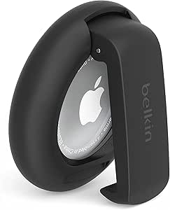 Belkin Apple AirTag caz cu clip, Secure Holder caz de protecție cu breloc, inel cheie, accesoriu cu protecție împotriva zgârieturilor - Negru