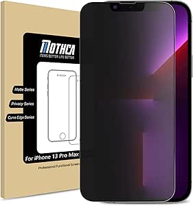 Mothca Privacy Screen Protector Mat pentru iphone 14 Plus / 13 Pro Max ecran de confidențialitate, intimitate armura de sticlă de protecție, mat film de protecție anti-spy, anti-orbire, anti-fingerprint (6.7 inch)