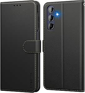 SineOrdo Mobile Phone Case Samsung Galaxy A25 5G Cover, piele Flip Cover Samsung Galaxy A25 5G Flip Case [Card Slot] [Stand] Wallet Protective Cover Foldable Case - Negru