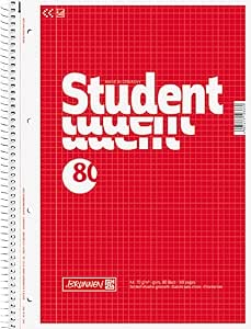 Brunnen 1067942 Caiet de notițe pentru studenți (A4, carouri, 70 g/m², 80 coli)