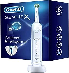 Periuță de dinți electrică Oral-B Genius X cu mâner reîncărcabil Artistic Intelligence și 1 cap de schimb, alb