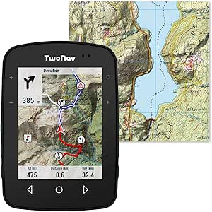 TwoNav Terra + Map Spania Topo, GPS cu ecran lat, 3.7 inch, pentru munți, drumeții, MTB, biciclete cu hărți incluse | Cel mai bun GPS MTB 2023 conform World of MTB