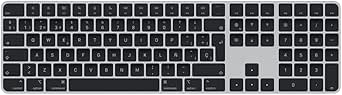 Apple Magic Keyboard cu Touch ID și tastatură numerică: Bluetooth, reîncărcabilă. Compatibilă cu computerele Mac Chip; spaniolă, taste negre