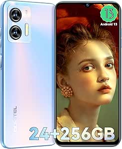 ( DEFECT ) OUKITEL C35 telefon mobil fără contract - Android 13 Smartphone - 24(12+12) GB + 256GB /ITB 5150mAh baterie Smartphone fără contract 6.56 inch HD+, 50MP+8MP camera Simlock-free telefoane mobile Face ID/Fingerprint Blu