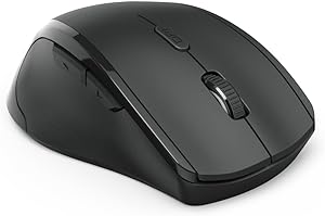 Hama Mouse wireless pentru stângaci ergonomic (mouse pentru stângaci fără cablu, mouse wireless, receptor USB, vertical, 800-1600 dpi, 3 butoane incl. butoane browser, 2.4 GHz) negru