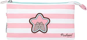 Grupo Erik pencil case Pusheen Rose pencil case 3 compartments - pencil case school - pencil case girls pencil case boys pencil case 3 compartments - Official Pusheen Merch