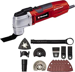 Unealtă multifuncțională Einhell TE-MG 300 EQ (300 W, electronică de viteză și constantă, inclusiv selectarea lamei de ferăstrău, șmirghel, răzuitor)