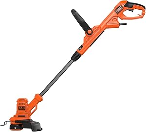 Trimmer electric pentru gazon Black+Decker BESTA525 (450 W, lățime de tăiere de 25 cm, E-Drive, extensie automată a liniei AFS, trecere fără scule de la tundere la bordare)