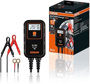 OSRAM BATTERYcharge 904, încărcător baterie auto 12V, încărcător baterie mobilă pentru mașină și motocicletă [clasa energetică A]