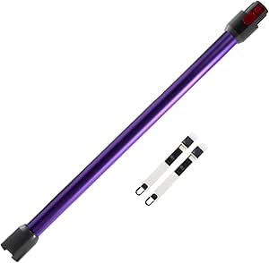 Tub telescopic pentru Dyson, ax rigid extensibil, compatibil cu Dyson V11 V10 V15 V15 V8 V7, lungime 73 cm, eliberare rapidă, cu două perii mici 2-in-1 care pot (violet)