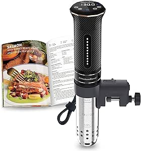 KitchenBoss Sous Vide Cooker Stick Bucătar de precizie Precizie: G300T Setarea temperaturii IPX7 Rezistent la apă Afișaj tactil LED Imersiune imersiune circulator 3D cu timer