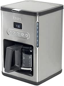 Krups KM442D Cafetiera cu filtru Premium | 10-15 cești | 1.000 wați | programabilă | funcție de menținere la cald | oțel inoxidabil | negru