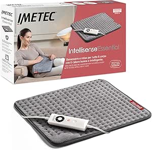 Imetec Intellisense Comfort, tampon de încălzire multifuncțional, potrivit pentru întregul corp, încălzire rapidă, țesătură hipoalergenică, 5 temperaturi, sistem de siguranță Electro-Block, lavabil, 40 x 35 cm
