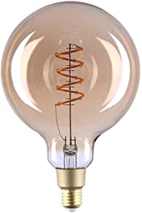 Shelly Vintage G125 Smart Home Light Bulb Dimmable E27, Digital Retro Light Bulb Control de la distanță prin aplicație și Wi-Fi, compatibil cu Alexa și Google Home, Wifi, 4W, 110V & 220V, Economie de energie, alb cald