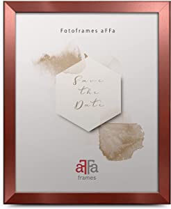 AFFA, Hekla, ramă foto din MDF, ușor de curățat, dreptunghiulară, cu partea frontală din sticlă acrilică, Rose Gold, 9 x 13 cm