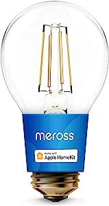 meross Wi-Fi Edison Vintage Light Bulb funcționează cu Apple HomeKit, bec retro inteligent cu filament E27 cu lumină albă caldă compatibil cu Siri, Alexa, Google Home și SmartThings (80g)