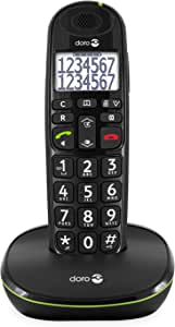 Telefon fără fir Doro PhoneEasy 110 DECT (font și numere mari, semnalizare optică a apelurilor) negru
