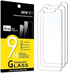 NEW'C 3 bucăți, sticlă de protecție Armour pentru iPhone 11, iPhone XR, fără zgârieturi, duritate 9H, folie protectoare de ecran HD, 0,33 mm ultra clară, ultra rezistentă